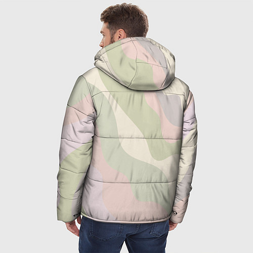 Мужская зимняя куртка Произвольные цветные полосы colored stripes / 3D-Светло-серый – фото 4