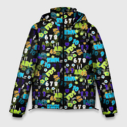 Куртка зимняя мужская Multicolored alphabet and numbers, цвет: 3D-черный
