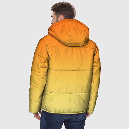 Мужская зимняя куртка Оранжевый, желтый градиент / 3D-Черный – фото 4