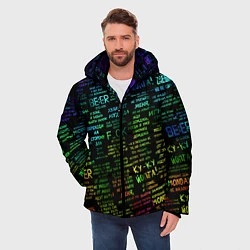 Куртка зимняя мужская Прикольные популярные надписи, цвет: 3D-красный — фото 2