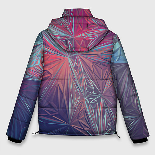 Мужская зимняя куртка Абстрактные Многоугольные Кристаллы / 3D-Светло-серый – фото 2