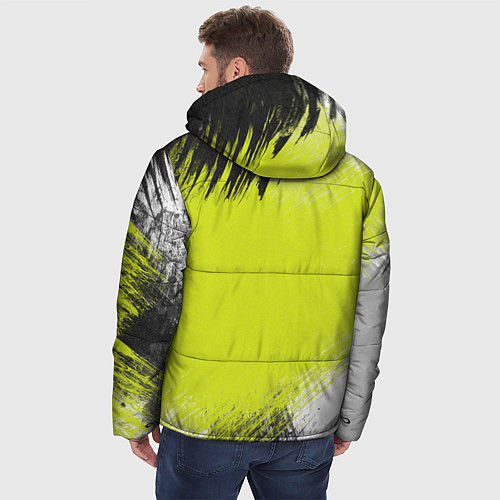 Мужская зимняя куртка Sports club gray green pattern / 3D-Черный – фото 4