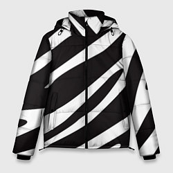 Куртка зимняя мужская Анималистичный рисунок зебра, цвет: 3D-светло-серый