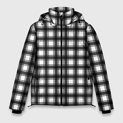 Куртка зимняя мужская Black and white trendy checkered pattern, цвет: 3D-красный