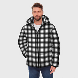 Куртка зимняя мужская Black and white trendy checkered pattern, цвет: 3D-красный — фото 2