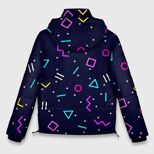 Мужская зимняя куртка Neon geometric shapes / 3D-Светло-серый – фото 2