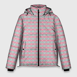 Куртка зимняя мужская Волнистые линии узоры, цвет: 3D-светло-серый