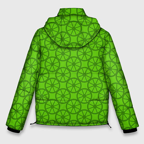 Мужская зимняя куртка Зеленые колеса / 3D-Красный – фото 2