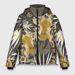 Куртка зимняя мужская Жирафы в тропиках, цвет: 3D-светло-серый