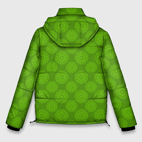 Мужская зимняя куртка Круглые абстрактные узоры / 3D-Красный – фото 2