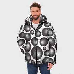 Куртка зимняя мужская Объёмные шары - текстура, цвет: 3D-светло-серый — фото 2