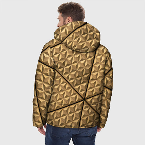 Мужская зимняя куртка Абстрактное металлическое покрытие - Золотой / 3D-Черный – фото 4