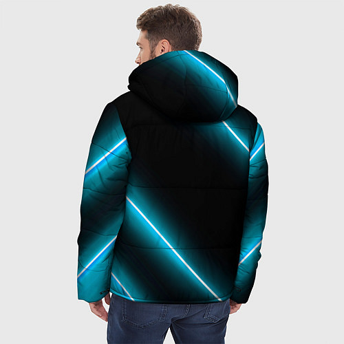 Мужская зимняя куртка Honda неоновые лампы / 3D-Черный – фото 4
