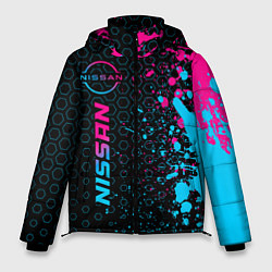 Куртка зимняя мужская Nissan - neon gradient, цвет: 3D-черный