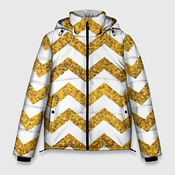Куртка зимняя мужская Зигзаг паттерн - геометрия, цвет: 3D-черный