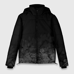 Куртка зимняя мужская Листва на темном фоне, цвет: 3D-черный