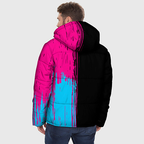 Мужская зимняя куртка Rainbow Six - neon gradient: по-вертикали / 3D-Черный – фото 4