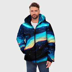 Куртка зимняя мужская Космические просторы - Абстракция, цвет: 3D-светло-серый — фото 2