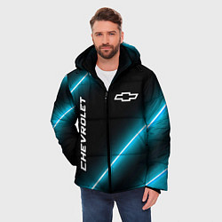 Куртка зимняя мужская Chevrolet неоновые лампы, цвет: 3D-черный — фото 2