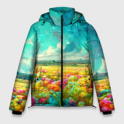 Куртка зимняя мужская Бесконечное поле цветов, цвет: 3D-красный