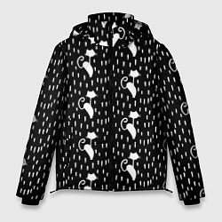 Куртка зимняя мужская Кошки Под Дождём, цвет: 3D-светло-серый
