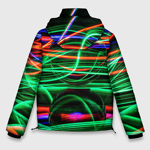 Мужская зимняя куртка Абстрактное множество цветных линий / 3D-Красный – фото 2