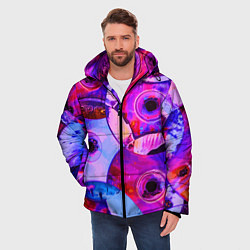 Куртка зимняя мужская Диски CD - паттерн, цвет: 3D-светло-серый — фото 2