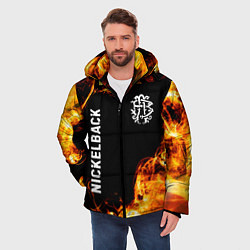 Куртка зимняя мужская Nickelback и пылающий огонь, цвет: 3D-черный — фото 2
