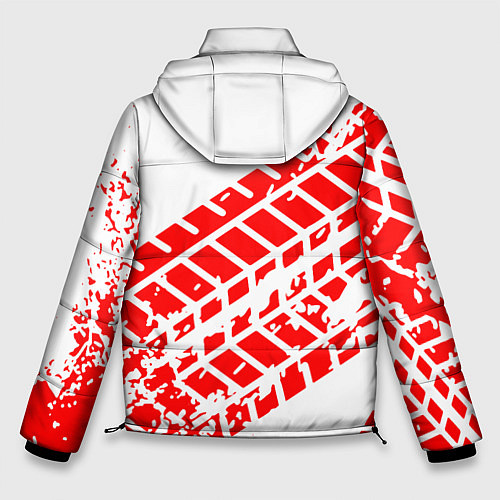 Мужская зимняя куртка Mitsubishi - красный след шины / 3D-Красный – фото 2