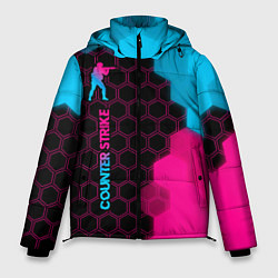 Куртка зимняя мужская Counter Strike - neon gradient: по-вертикали, цвет: 3D-черный