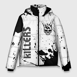 Куртка зимняя мужская The Killers и рок символ на светлом фоне, цвет: 3D-черный