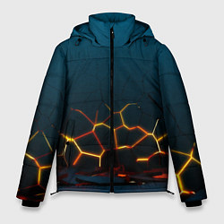 Куртка зимняя мужская Треснутые плиты геометрия, цвет: 3D-черный