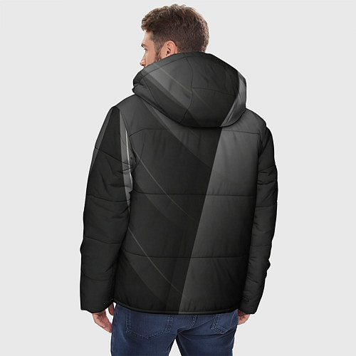 Мужская зимняя куртка Toyota - серая абстракция / 3D-Черный – фото 4