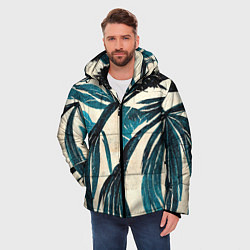 Куртка зимняя мужская Винтажные пальмы, цвет: 3D-светло-серый — фото 2