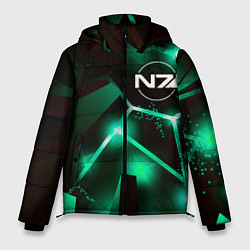 Куртка зимняя мужская Mass Effect разлом плит, цвет: 3D-черный