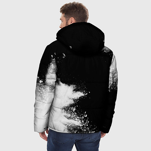 Мужская зимняя куртка Behemoth и рок символ на темном фоне / 3D-Черный – фото 4