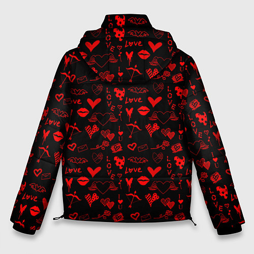Мужская зимняя куртка Знаки нашей любви / 3D-Красный – фото 2