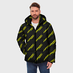 Куртка зимняя мужская Киберпанк Бегущий по краю паттерн, цвет: 3D-красный — фото 2