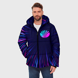 Куртка зимняя мужская Daewoo neon speed lines, цвет: 3D-черный — фото 2