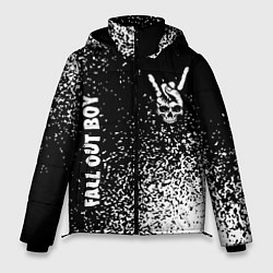 Куртка зимняя мужская Fall Out Boy и рок символ на темном фоне, цвет: 3D-черный