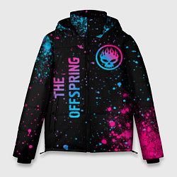 Куртка зимняя мужская The Offspring - neon gradient: надпись, символ, цвет: 3D-черный