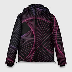 Куртка зимняя мужская Неоновые волны градиент, цвет: 3D-черный