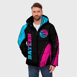 Куртка зимняя мужская Bayern - neon gradient: надпись, символ, цвет: 3D-черный — фото 2