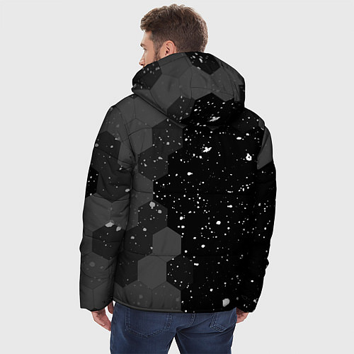 Мужская зимняя куртка Doom glitch на темном фоне: по-вертикали / 3D-Черный – фото 4