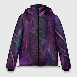 Куртка зимняя мужская Текстура из перьев, цвет: 3D-черный