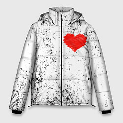 Куртка зимняя мужская Сердце карандашом, цвет: 3D-черный