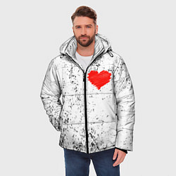 Куртка зимняя мужская Сердце карандашом, цвет: 3D-черный — фото 2