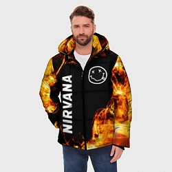 Куртка зимняя мужская Nirvana и пылающий огонь, цвет: 3D-черный — фото 2