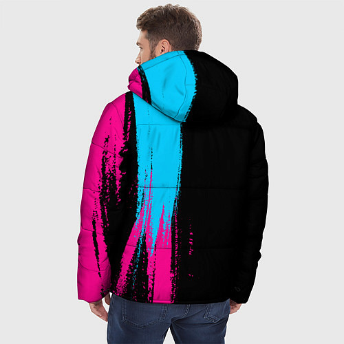 Мужская зимняя куртка Suzuki - neon gradient: по-вертикали / 3D-Черный – фото 4