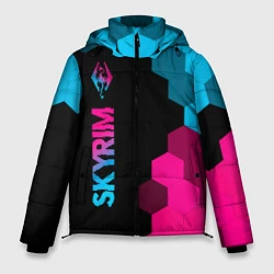 Куртка зимняя мужская Skyrim - neon gradient: по-вертикали, цвет: 3D-черный